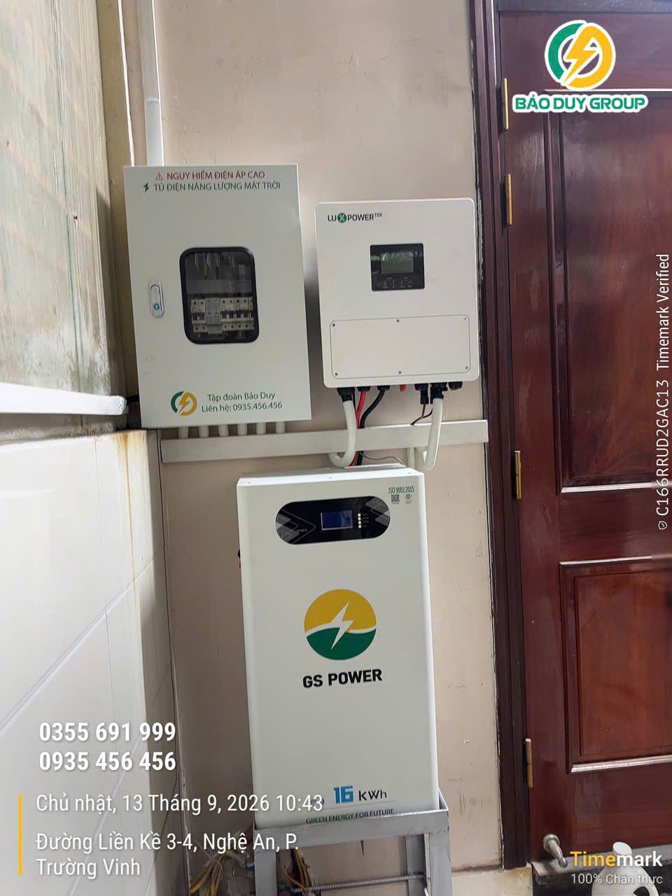 Hệ thống 6.5kw TÔ VĂN LÂM Nghệ An